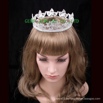 2016 Crystal Rhinestone Corona Completamente Redonda Tiara